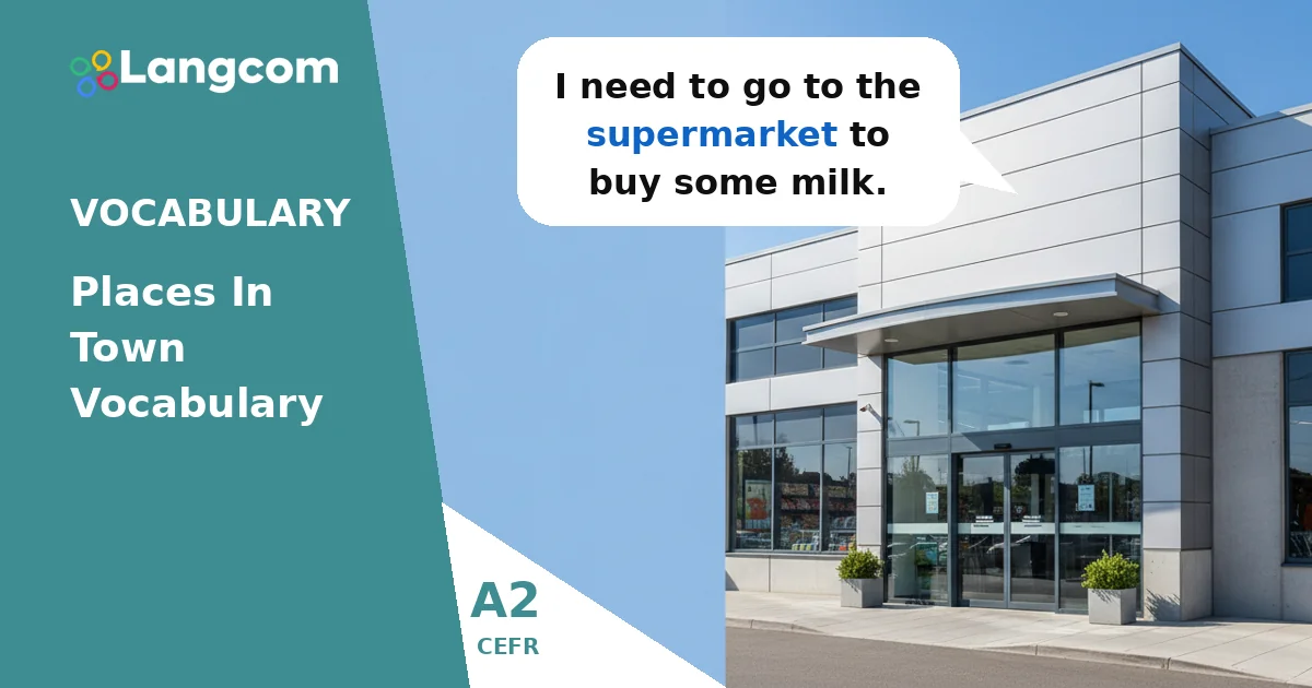 A2 Key Vocabulary: Essential Places in Town — A2 English vocabulary lesson by Langcom