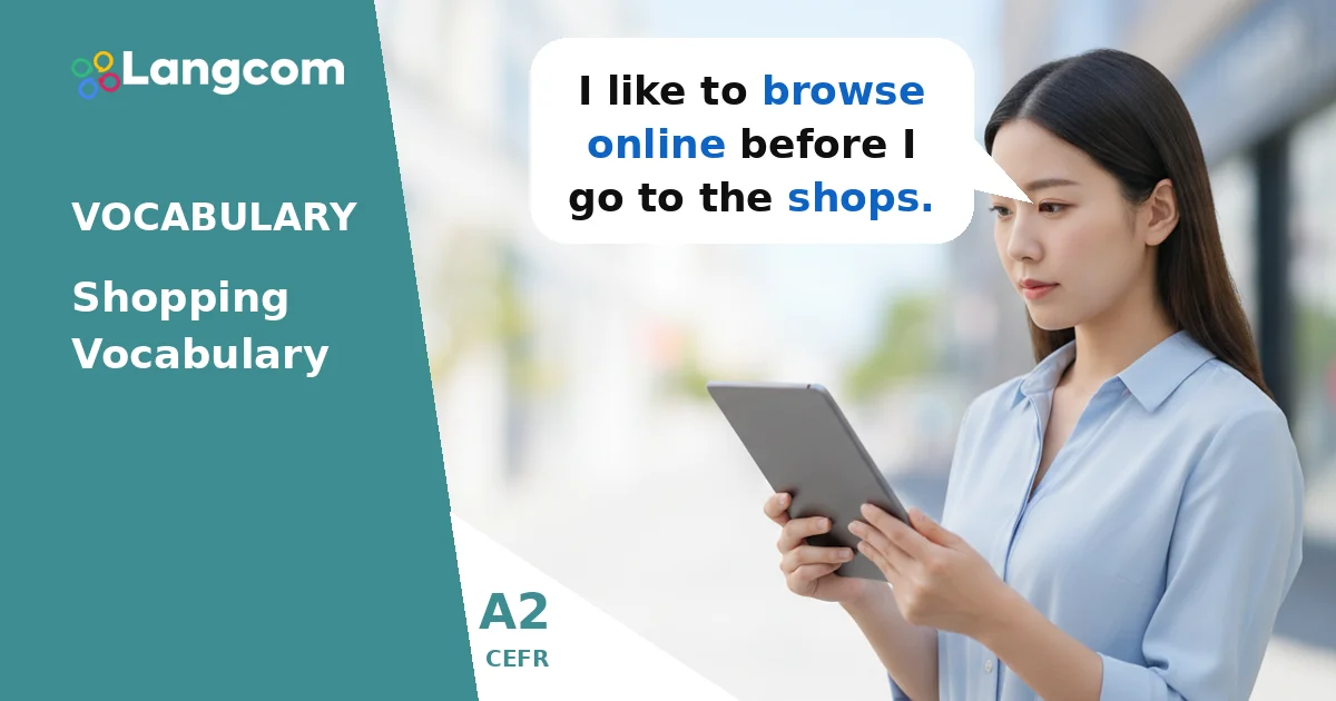 Essential A2 Shopping Vocabulary: Talk About Buying Things — A2 English vocabulary lesson by Langcom